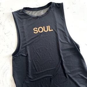 Soul Cycle Metallic Gold Black Mesh Tank | Spinning | Running | Workout Tank | S